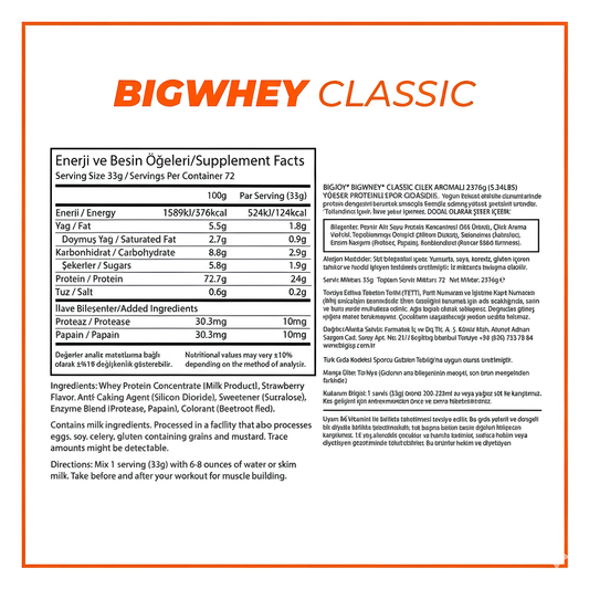 Big Joy Big Whey Classic Whey Protein 2376 Gr