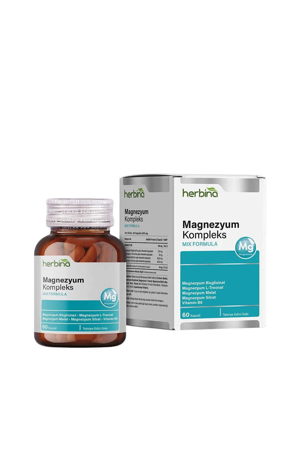Herbina Magnezyum Kompleks 60 Kapsül