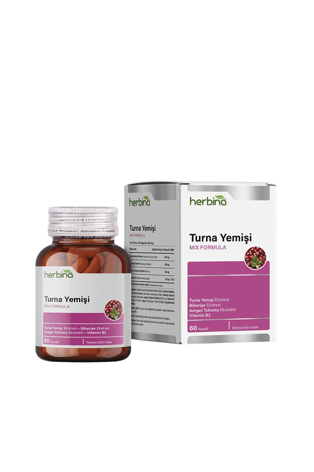 Herbina Turna Yemişi (Cranberry) Takviyesi 60 Kapsül